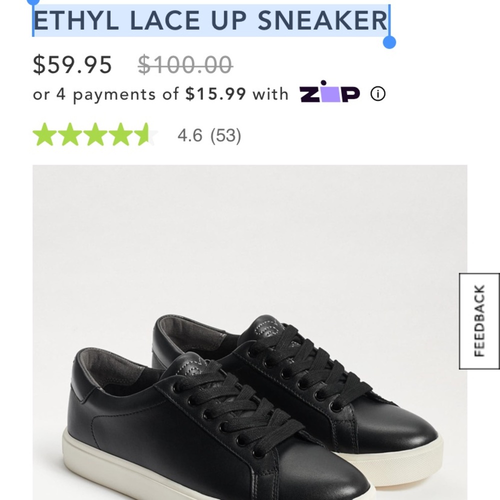SAM EDELMAN ETHYL LACE UP SNEAKER